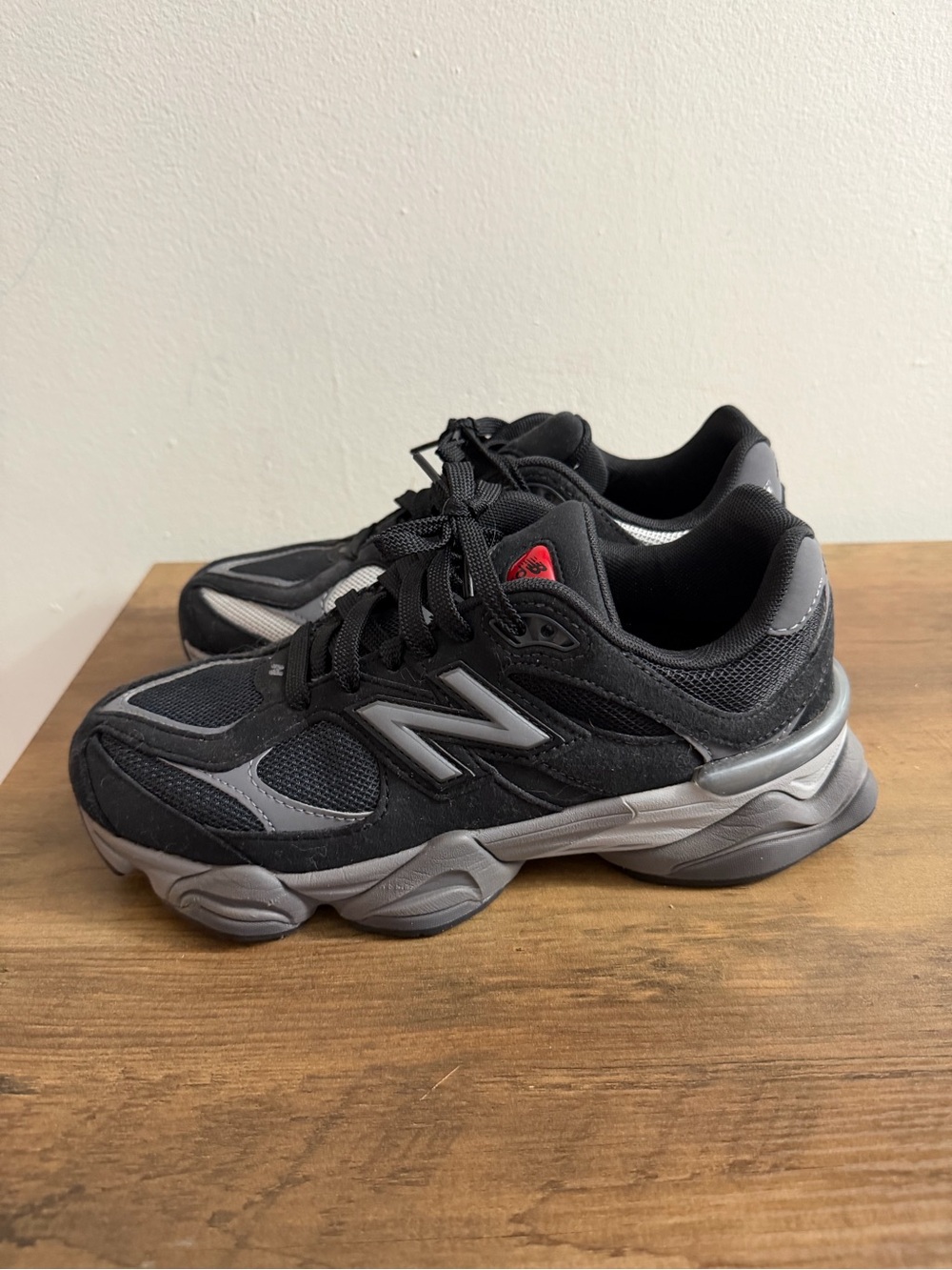 New Balance  Black & Gray Running Sneakers with Subtle Red Accent